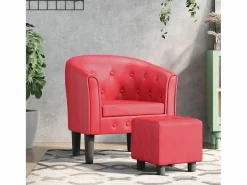 Sale Sillón de salón | Silla de relax con taburete cuero sintético SHL4449 Sillón Estilo Cabriolet