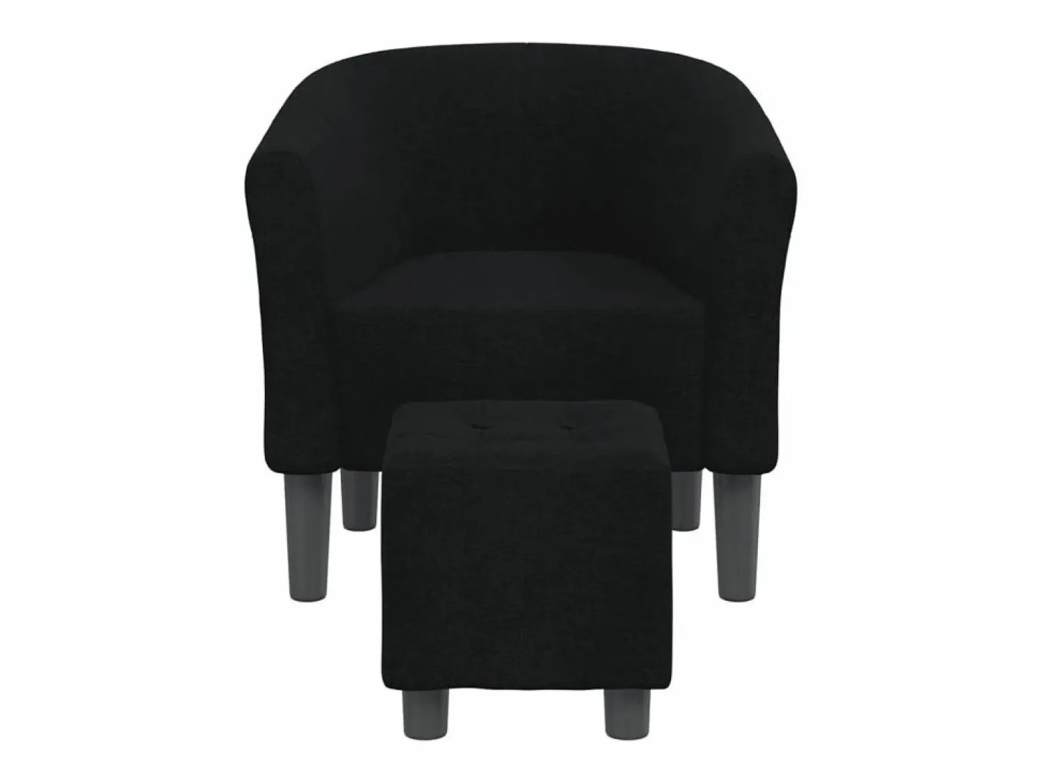 Hot Sillón de salón | Silla de relax con taburete tela negra SHL6234 Negro