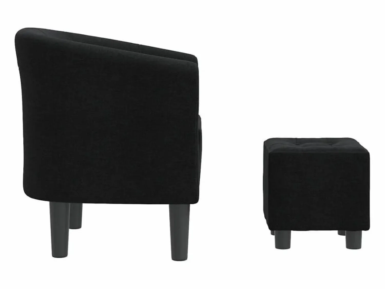 Hot Sillón de salón | Silla de relax con taburete tela negra SHL6234 Negro