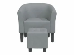Discount Sillón de salón | Silla de relax con taburete tela claro SHL9830 Gris