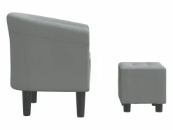 Discount Sillón de salón | Silla de relax con taburete tela claro SHL9830 Gris