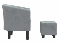 Sale Sillón de salón | Silla de relax con taburete terciopelo gris oscuro SHL5696 Sillón Estilo Cabriolet