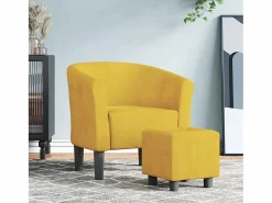 Clearance Sillón de salón | Silla de relax con taburete terciopelo SHL5298 Sillón Estilo Cabriolet