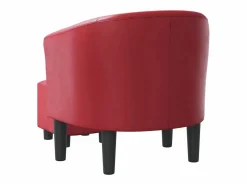 Best Sillón de salón diseño de cubo con reposapiés cuero sintético tinto SHL3561 Rojo