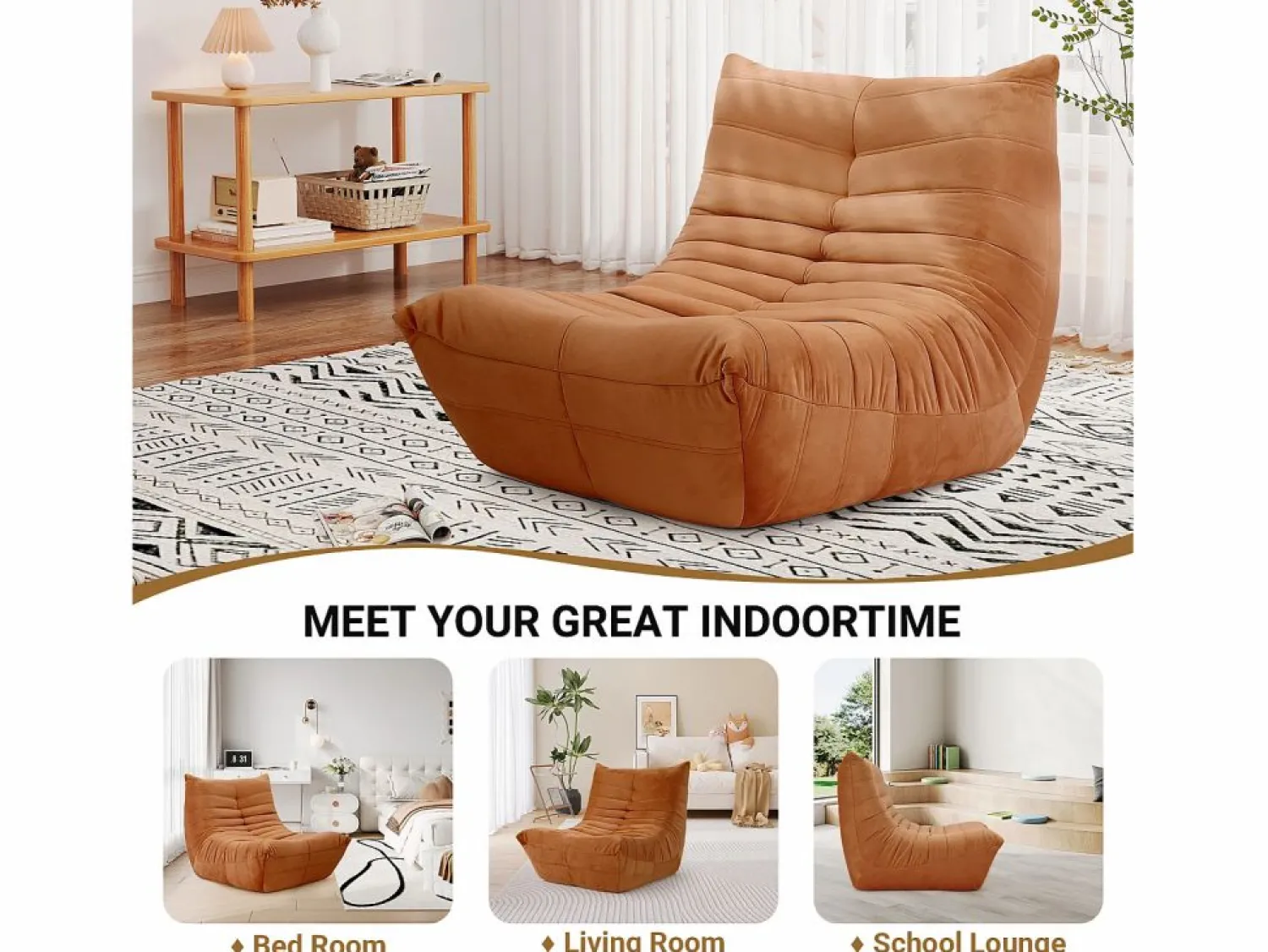 Clearance DripeX Sillón de sillón marrón en la oruga marrón - base profunda 62 cm - 80x85x84cm Marru00f3n