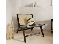 Online Rendez-Vous Déco Sillón de teca negra y ratán natural - Kilka Negro