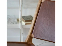 Rendez-Vous Déco Sillón de teca y cuero marrón liso - Kuna