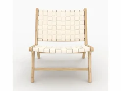 Rendez-Vous Déco Sillón de teca y cuero trenzado - Kuna