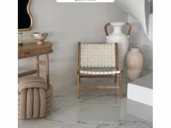 Rendez-Vous Déco Sillón de teca y cuero trenzado - Kuna