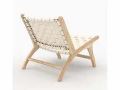 Rendez-Vous Déco Sillón de teca y cuero trenzado - Kuna