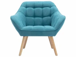 Online Sillón de tela azul acolchado. Estilo escandinavo. CASERTA Sillón Escandinavo