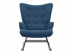 Vente-unique Sillón de tela jaspeado con base mecedora ELMINA Azul