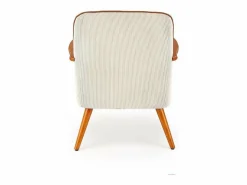 Discount MSO Sillón de tela con patas de madera de nogal GAEL Beige