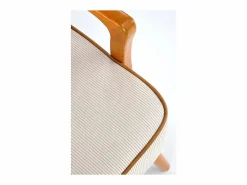 Discount MSO Sillón de tela con patas de madera de nogal GAEL Beige