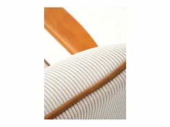 Discount MSO Sillón de tela con patas de madera de nogal GAEL Beige