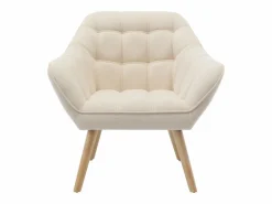 Clearance Vente-unique Sillón de tela de estilo escandinavo CASERTA Beige
