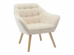Clearance Vente-unique Sillón de tela de estilo escandinavo CASERTA Beige