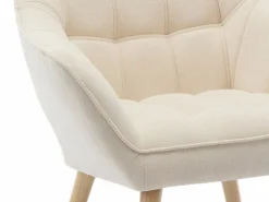 Clearance Vente-unique Sillón de tela de estilo escandinavo CASERTA Beige