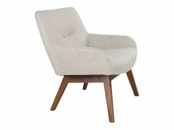 Best Sillón de tela de arena con pies de nogal Sillón Escandinavo