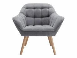 Clearance Vente-unique Sillón de tela de estilo escandinavo CASERTA Gris