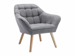 Clearance Vente-unique Sillón de tela de estilo escandinavo CASERTA Gris