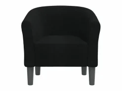 Sillón de tela negra ES51357 Sillón Estilo Cabriolet