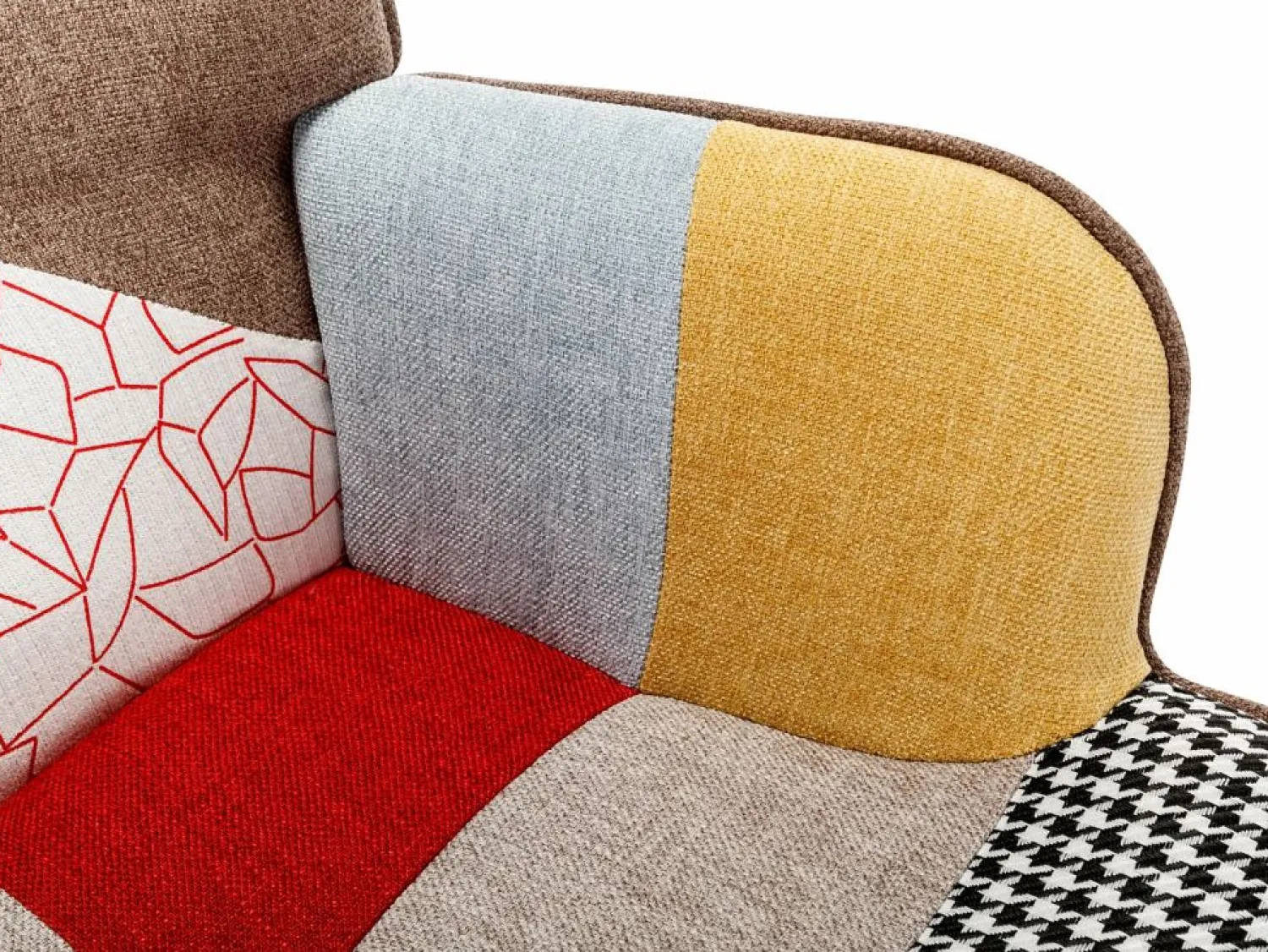 New Vente-unique Sillón de tela patchwork VATELY Multicolor
