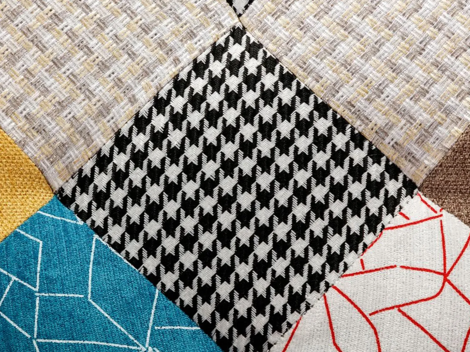 New Vente-unique Sillón de tela patchwork VATELY Multicolor