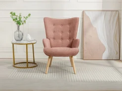 Discount Sillón de tela capitoné estilo escandinavo VATELY Sillón|Sillón Escandinavo