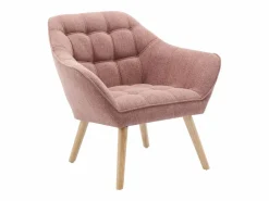 Vente-unique Sillón de tela jaspeada de estilo escandinavo CASERTA