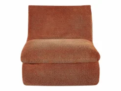 New Vente-unique Sillón de tela texturizada color LOLEVA Terracota