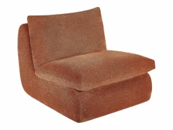 New Vente-unique Sillón de tela texturizada color LOLEVA Terracota