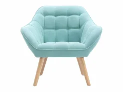 Sale Vente-unique Sillón de tela verde agua acolchado. Estilo escandinavo. CASERTA Verde almendra