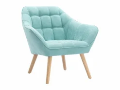 Sale Vente-unique Sillón de tela verde agua acolchado. Estilo escandinavo. CASERTA Verde almendra