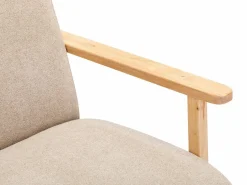 New Vente-unique Sillón de tela y madera . Estilo contemporáneo. JULOMO Beige