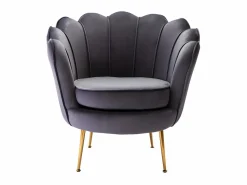 Outlet Sillón de terciopelo antracita patas doradas DANDELION Sillón