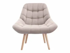 Online Vente-unique Sillón de terciopelo estilo escandinavo capitoné LUOSTO Beige