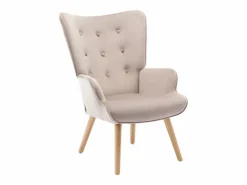 Vente-unique Sillón de terciopelo capitoné. Estilo escandinavo. VATELY