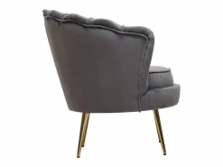 Habitat et jardin Sillón de terciopelo "Floria" - 75 x 68 x 77,5 cm -