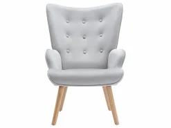 Clearance Vente-unique Sillón de terciopelo capitoné. Estilo escandinavo. VATELY Gris