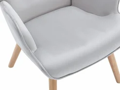 Clearance Vente-unique Sillón de terciopelo capitoné. Estilo escandinavo. VATELY Gris