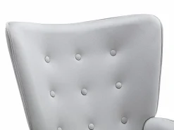 Clearance Vente-unique Sillón de terciopelo capitoné. Estilo escandinavo. VATELY Gris