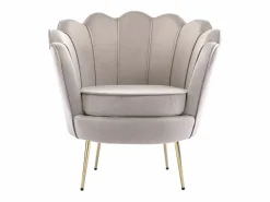 Hot Vente-unique Sillón de terciopelo gris estilo art decó DANDELION Topo