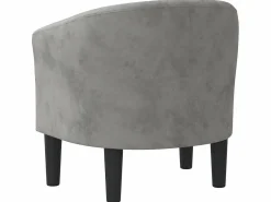 Hot Sillón de terciopelo claro ES61271 Sillón Estilo Cabriolet