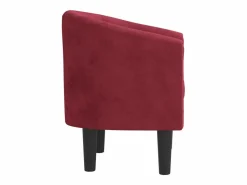 vidaxl Sillón de terciopelo tinto Rojo