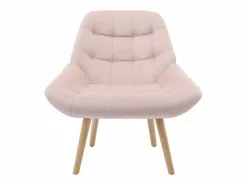 Discount Vente-unique Sillón de terciopelo estilo escandinavo capitoné LUOSTO Rosa