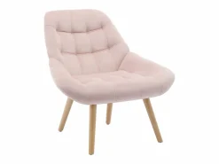 Discount Vente-unique Sillón de terciopelo estilo escandinavo capitoné LUOSTO Rosa