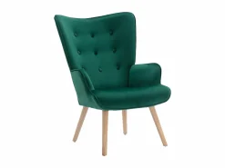 New Sillón de terciopelo verde capitoné. Estilo escandinavo. VATELY Sillón|Sillón Escandinavo