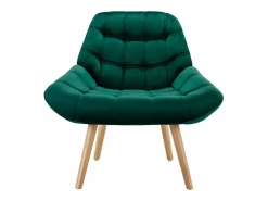 Vente-unique Sillón de terciopelo estilo escandinavo capitoné LUOSTO