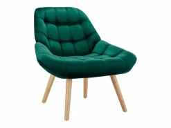 Vente-unique Sillón de terciopelo estilo escandinavo capitoné LUOSTO